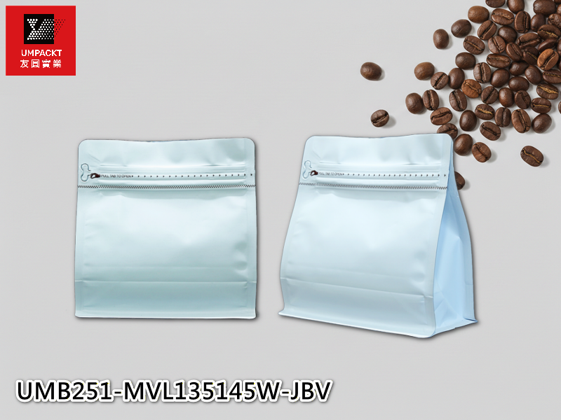 咖啡平底袋(白)氣閥-小