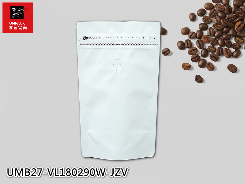 咖啡夾鏈立袋(白)氣閥-大