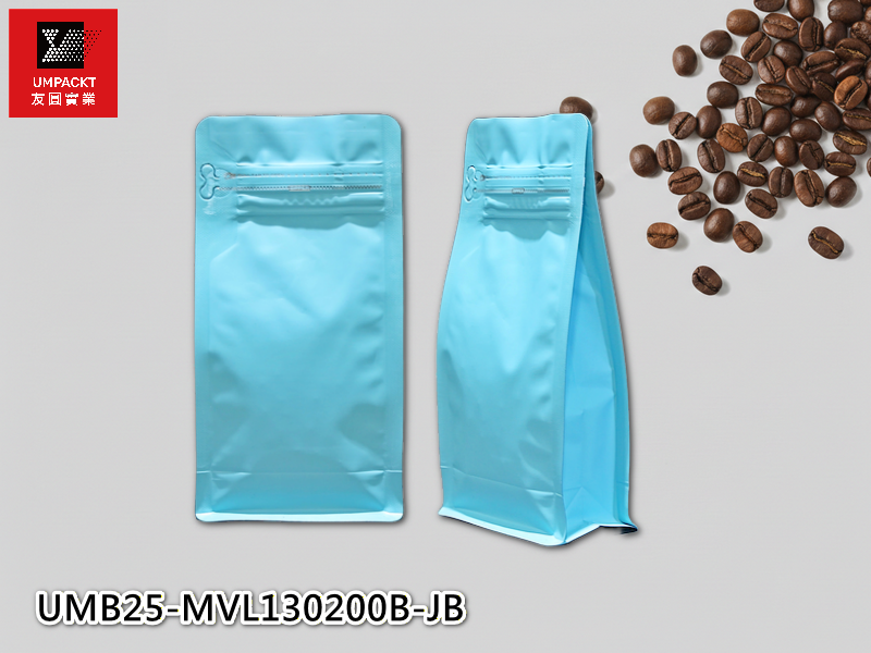 咖啡平底袋(淺藍)-中