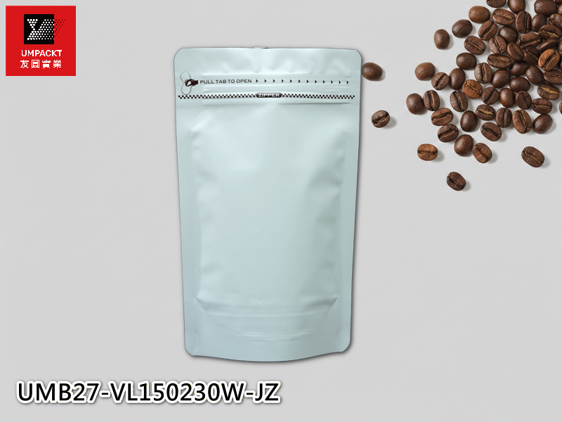 咖啡夾鏈立袋(白)-中