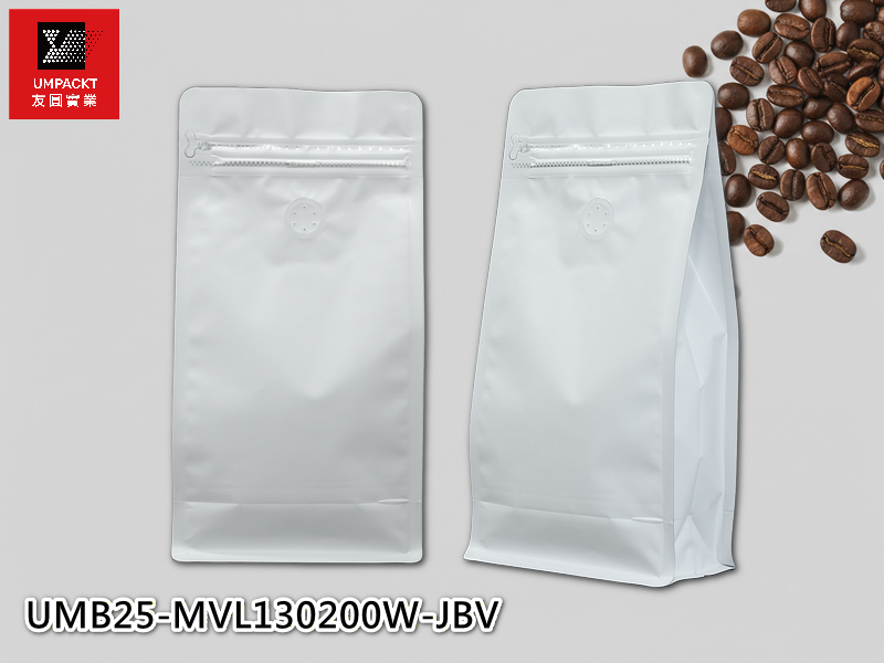 咖啡平底袋(白)氣閥-中